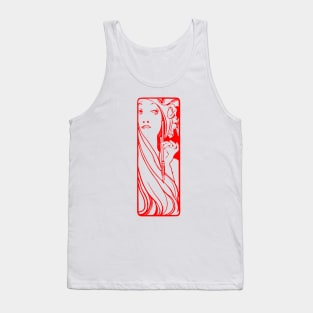 Alphonse Mucha "the muse of art" (red) Tank Top